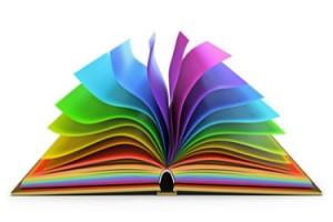 Book with rainbow pages